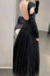 marc le bihan off shoulder long sleeve dress 21973 E23 black